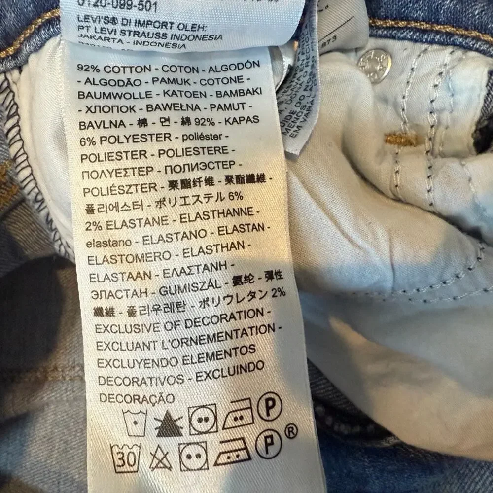 Levi's 29 724 high rise straight crop distressed stretch jeans J1 2745 - Picture 5 of 12